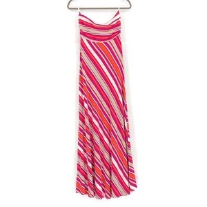 Banana Republic Pink Striped Tube Maxi Dress XS